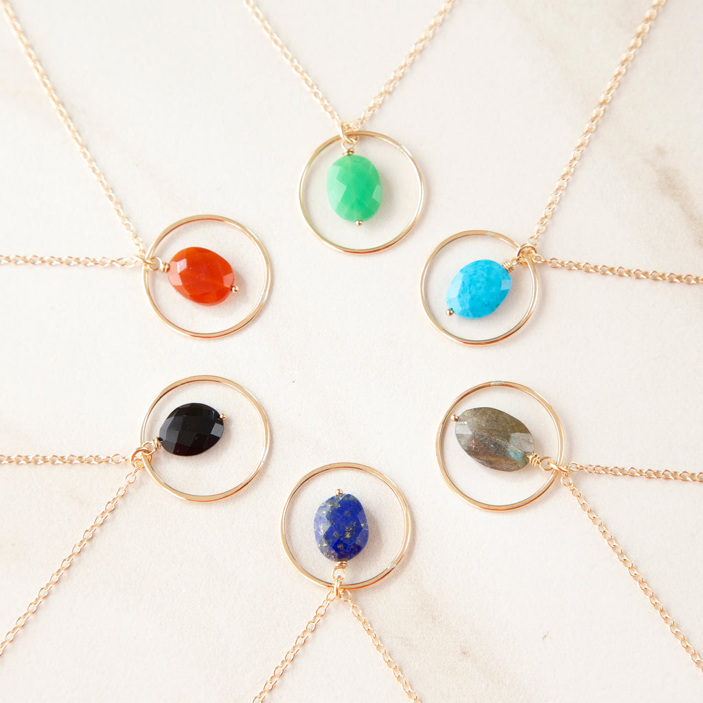 Delicate gemstone necklace sales