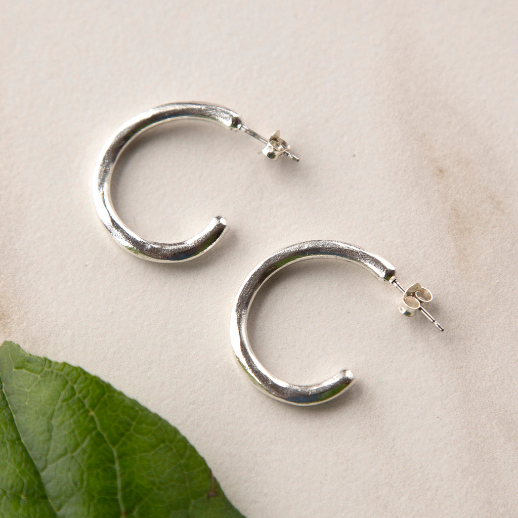 Imani Hand-Sculpted Hoop Post Earrings