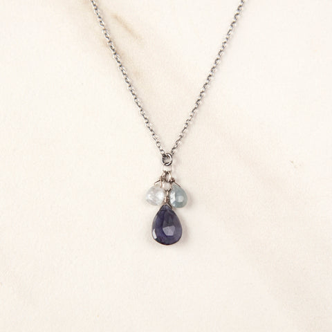 Iolite & Gray Sapphire Sterling Silver Necklace