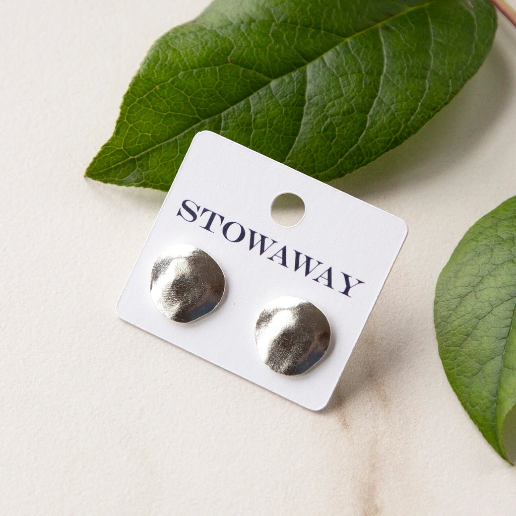 Zuri Hand-Sculpted Disc Post Earrings