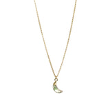 Gemstone Crescent Necklace (Gold)
