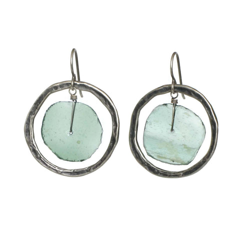 Large Ancient Glass Earrings