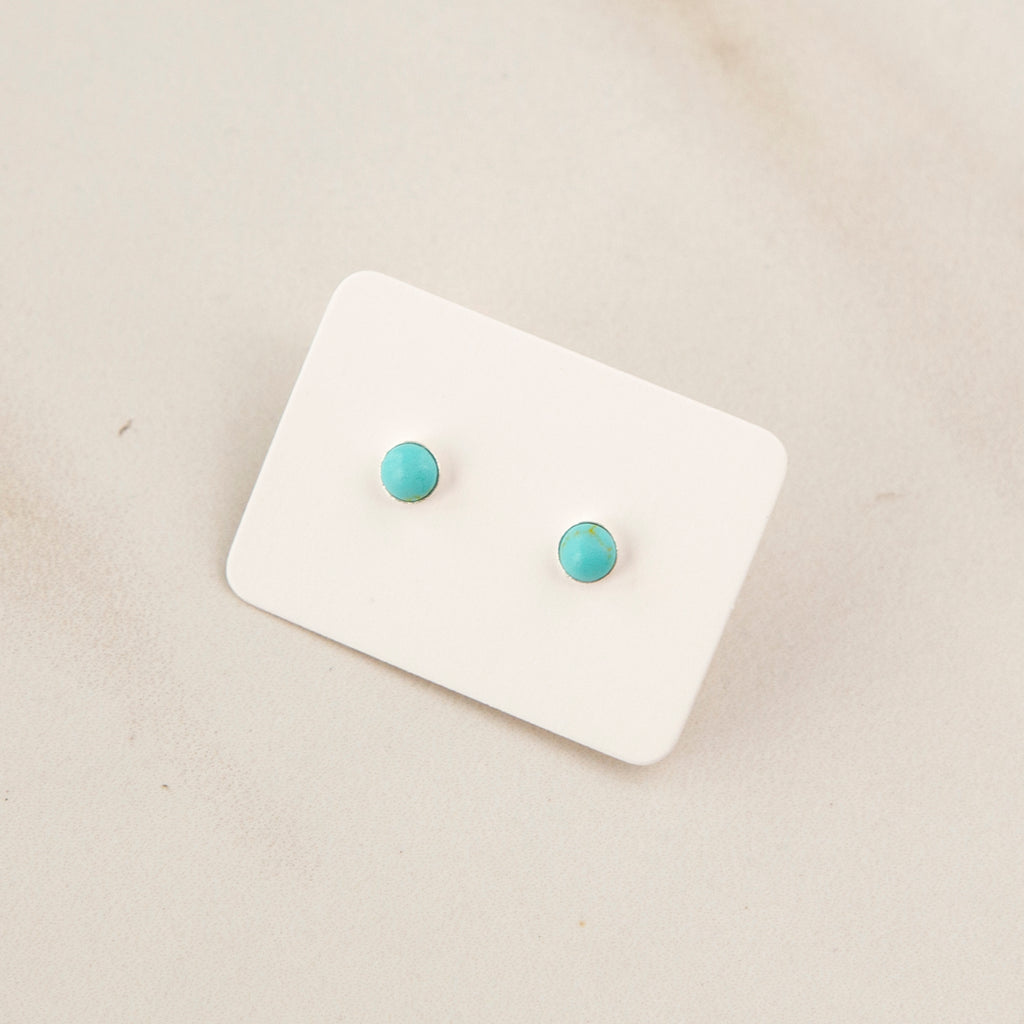 4mm Round Turquoise Studs