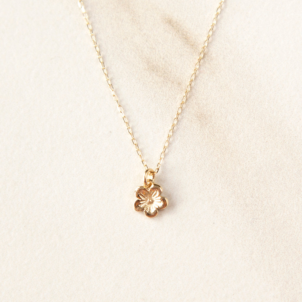 Solid 14K Cherry Blossom Necklace