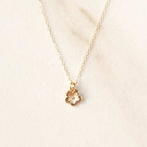 Solid 14K Cherry Blossom Necklace