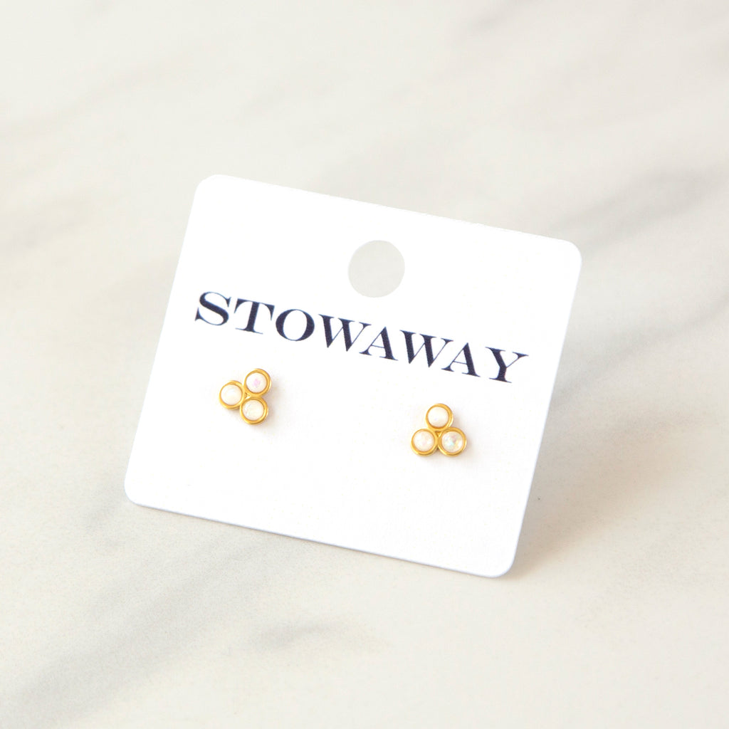 Triple Opal Studs