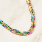 Color-Block Ball Chain Necklace (Gold)