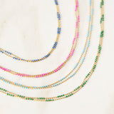 Color-Block Ball Chain Necklace (Gold)