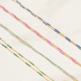 Color-Block Ball Chain Necklace (Gold)