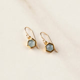 Hexagon Bezel Earrings
