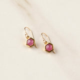 Hexagon Bezel Earrings
