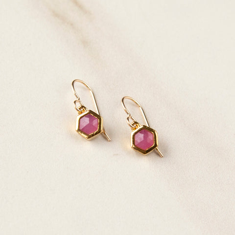 Hexagon Bezel Earrings
