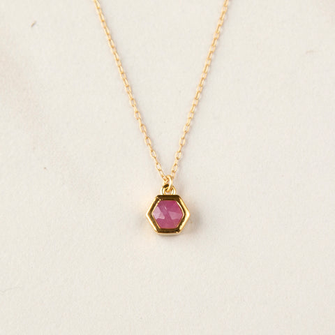 Hexagon Bezel Necklace
