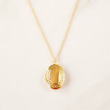 Large Oval Locket Necklace (Gold)