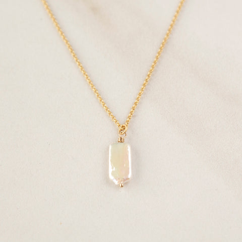 Pearl Rectangle Necklace