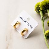 Ronni Hand-Sculpted Wide Curve Hoop Post Earrings