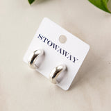 Ronni Hand-Sculpted Wide Curve Hoop Post Earrings