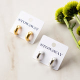 Ronni Hand-Sculpted Wide Curve Hoop Post Earrings