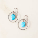 Sterling Silver Delicate Faceted Stone Earrings in Circle