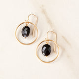 14k Gold Filled Delicate Faceted Stone Earrings in Circle