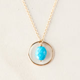 Delicate Gold Ring Necklace with Faceted Gemstone