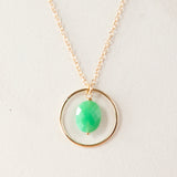 Delicate Gold Ring Necklace with Faceted Gemstone