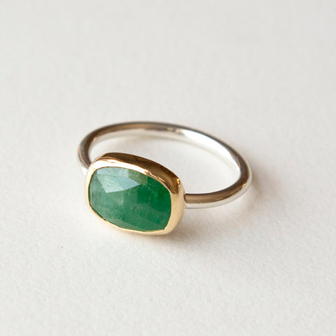 Emerald in 18k Bezel Ring