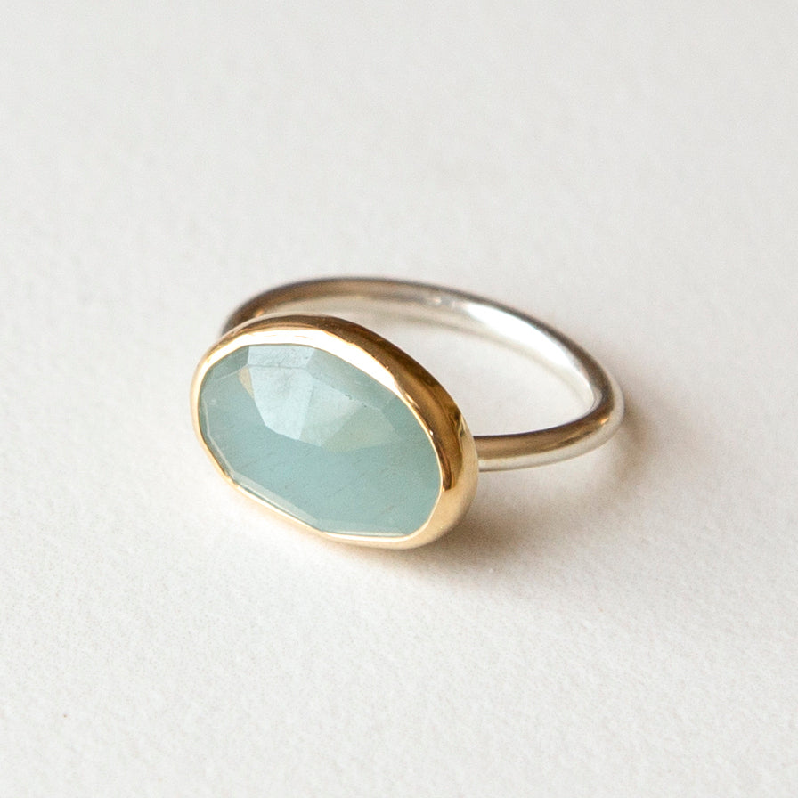 Aquamarine in 18k Bezel Ring
