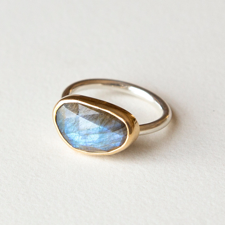 Labradorite in 18k Bezel Ring