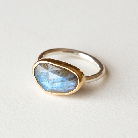 Labradorite in 18k Bezel Ring