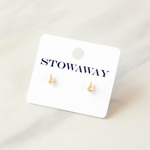 Pear Crystal Studs