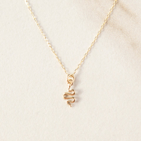 Solid 14K Snake Necklace