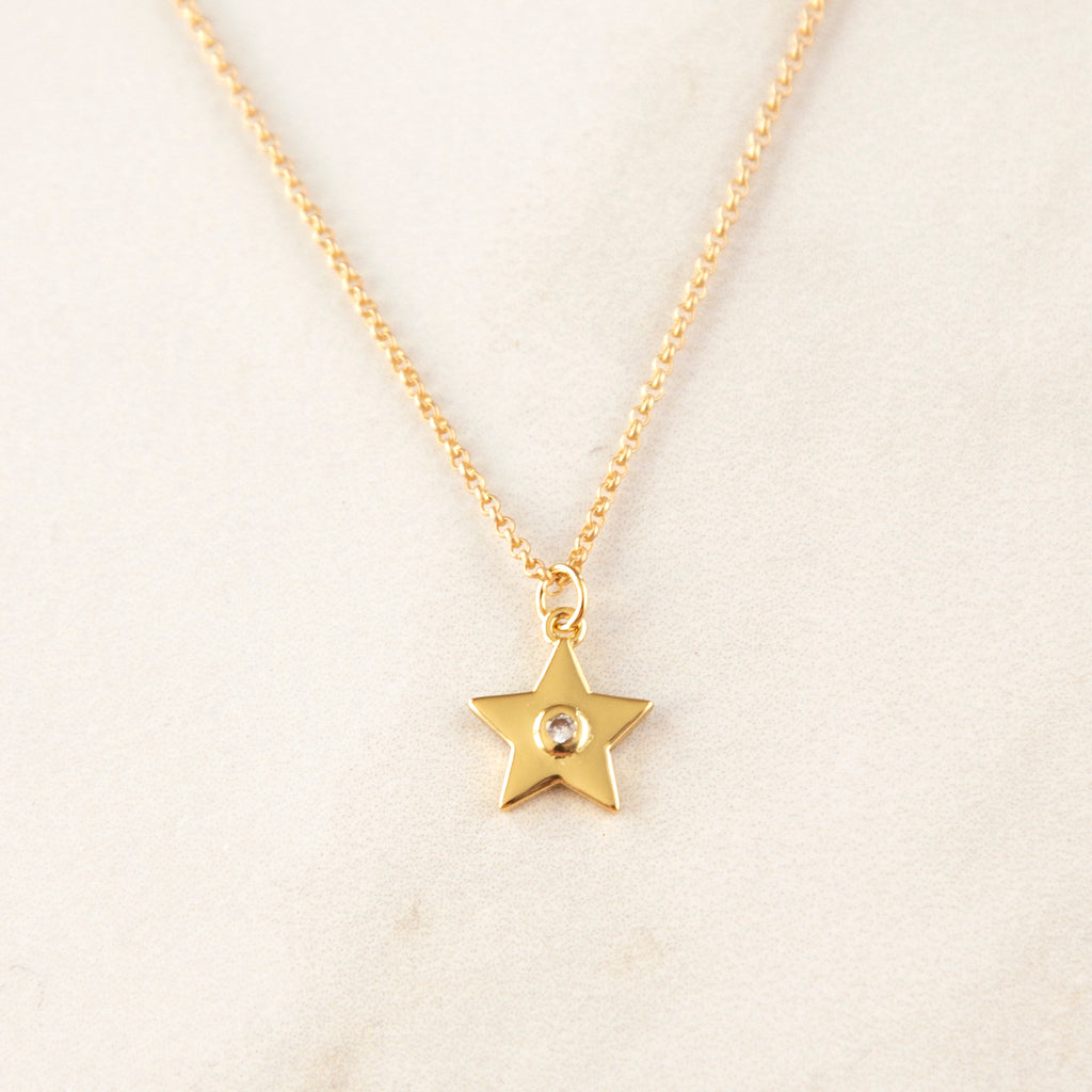 Star with Center Crystal Necklace
