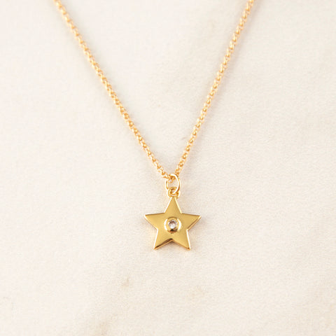 Star with Center Crystal Necklace