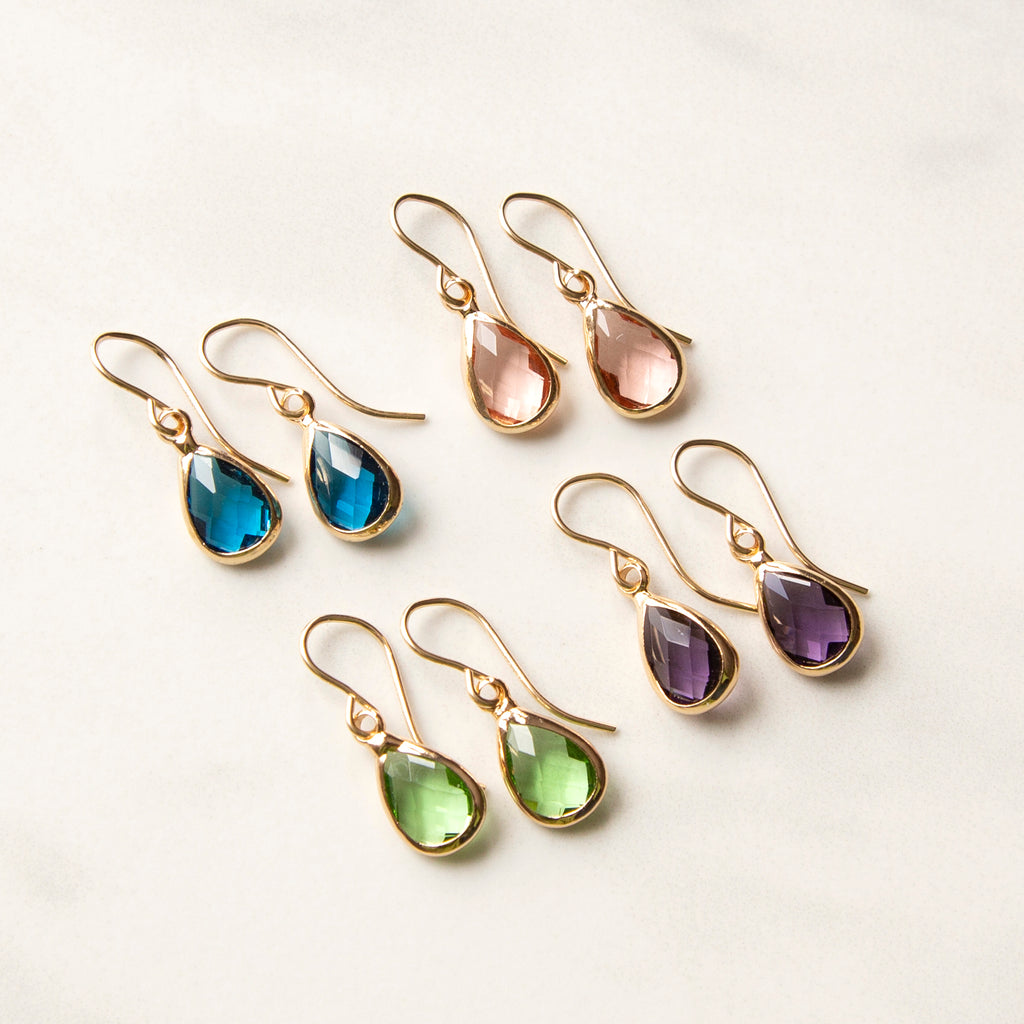 Tiny Crystal Drop Earrings