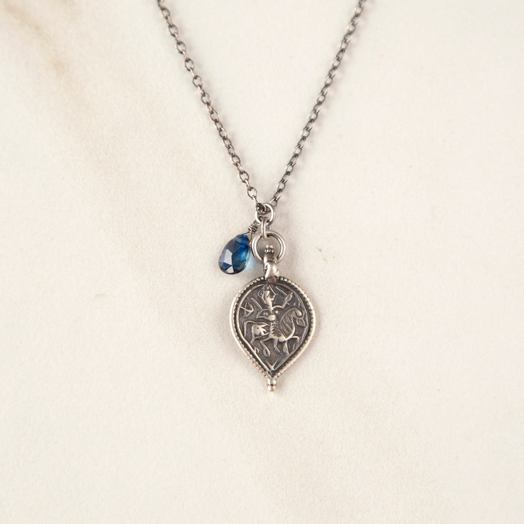 London Topaz & Antique Indian Pendant