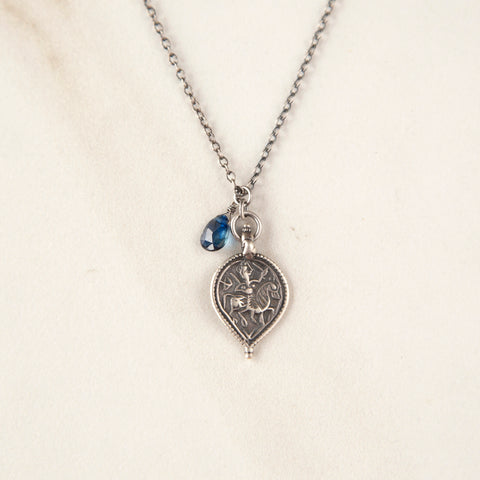 London Topaz & Antique Indian Pendant