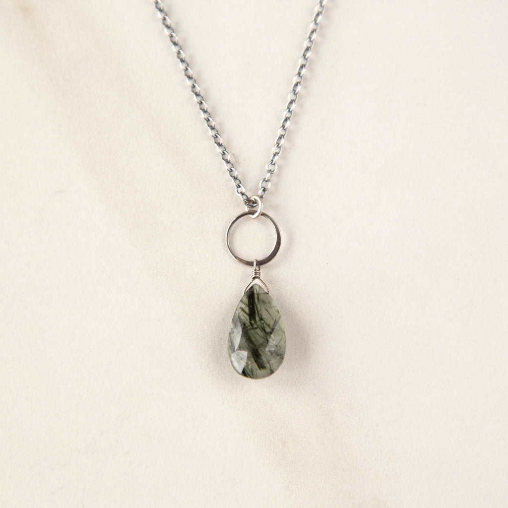 Faceted Tourmalated Quartz Necklace