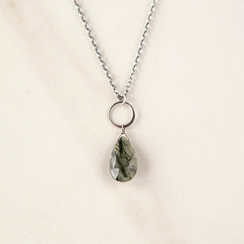 Faceted Tourmalated Quartz Necklace