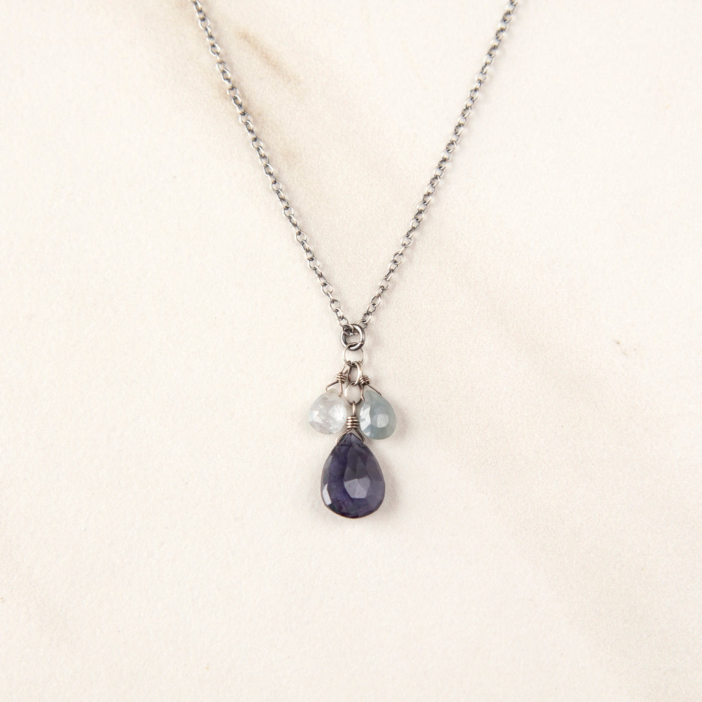 Iolite & Gray Sapphire Sterling Silver Necklace
