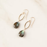 Large Labradorite Marquis Earrings (Gold or Silver)