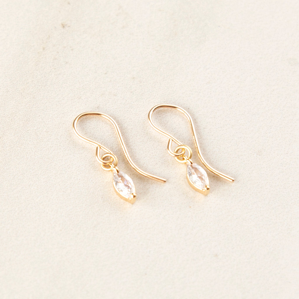 Tiny Crystal Marquis Earrings