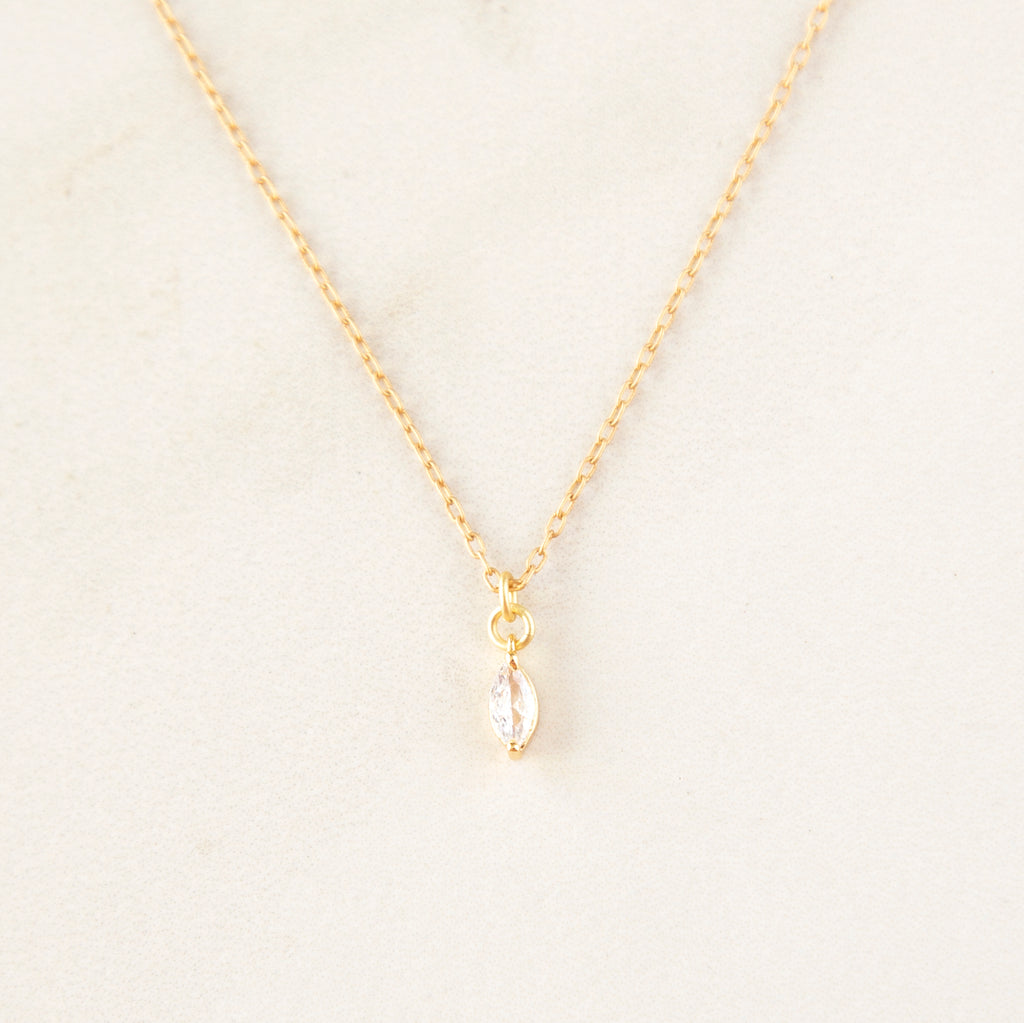 Tiny Crystal Marquis Necklace