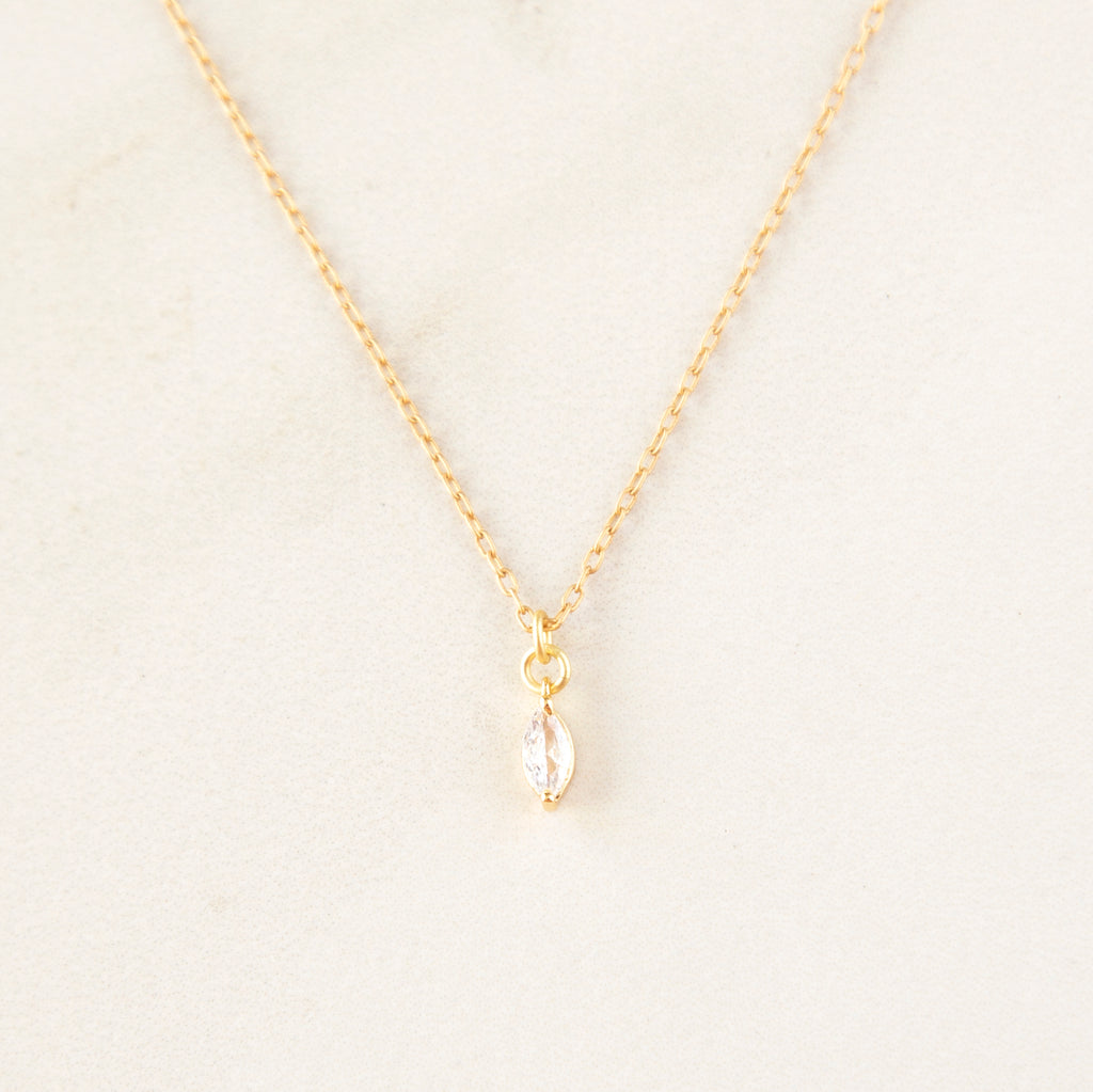 Tiny Crystal Marquis Necklace