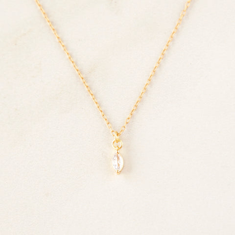 Tiny Crystal Marquis Necklace