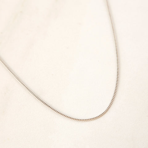 Tiny Curb Chain (Oxidized Silver)