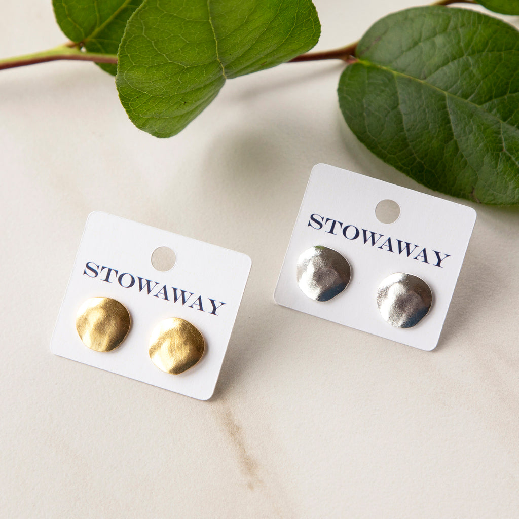 Zuri Hand-Sculpted Disc Post Earrings