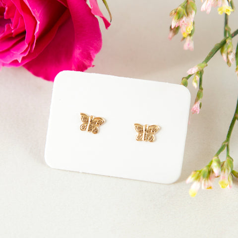 14k Butterfly Studs