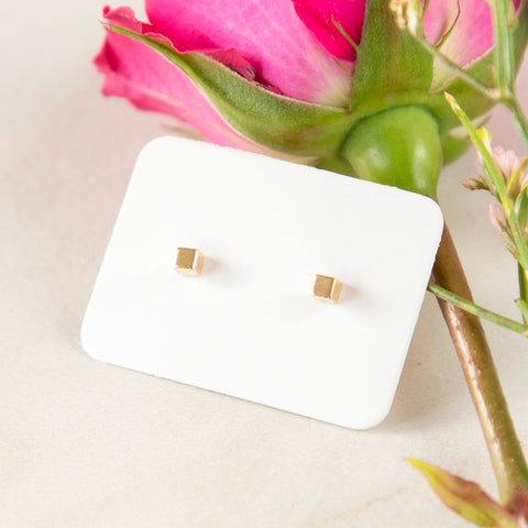 14k Cube Studs