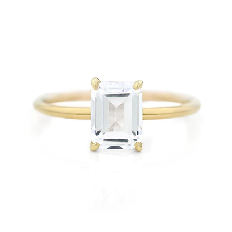Large white sapphire ring new arrivals